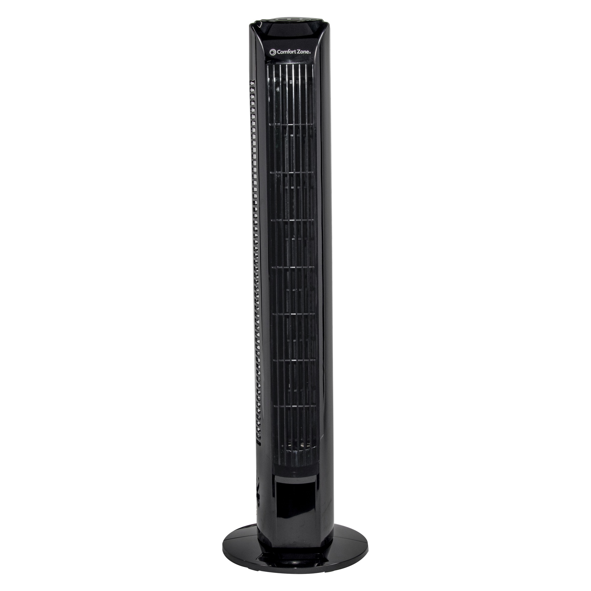 Comfort Zone, 31” Tower Fan with Remote, Fan Diameter 31 in, Air Delivery 164 cfm, Oscillating, Model# CZTFR1BK